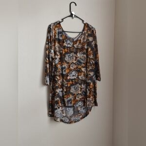 Unbranded Blouse Women 1X/2XL Multicolor Elegant Floral Tunic Versatile Office